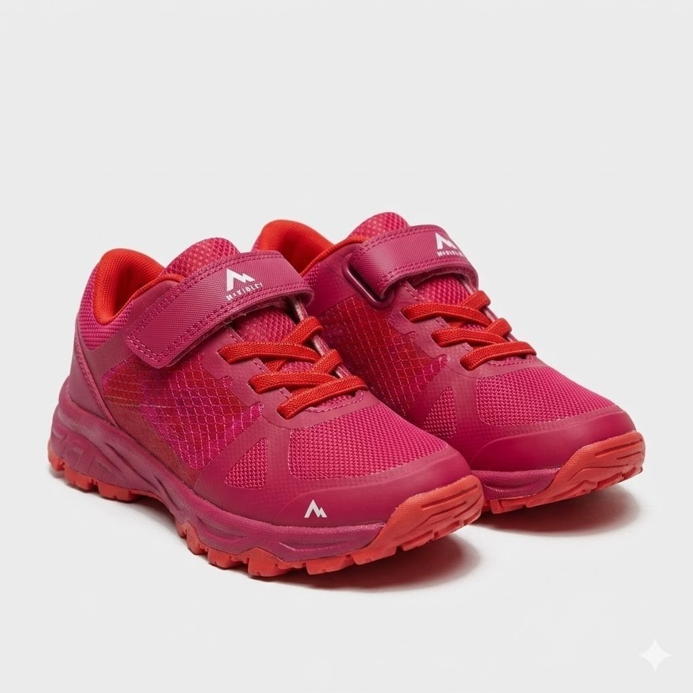 McKinley Kids Girls Sneaker Pink Red Hook Loop Waterproof Athletic Trail Sz 12